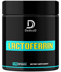 DEDICAD lactoferrin 500mg bottle ready for easy daily supplementation.