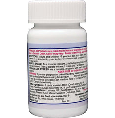Dee Cee Laboratories Formula 303 tablets close-up highlighting an easy-to-swallow blend for calm relief.