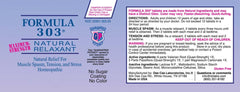 Dee Cee Laboratories Formula 303 set for daily use at night for relaxed muscles.