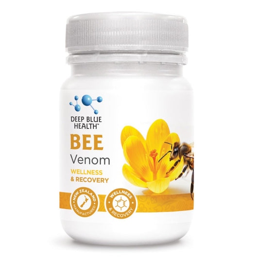 Deep Blue Health bee venom bottle suggesting potential joint support