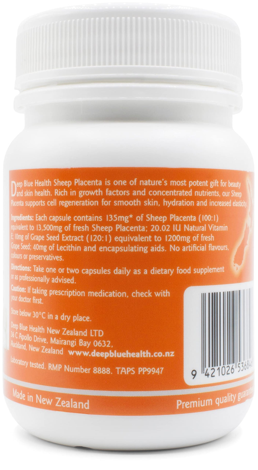 Deep Blue Health grape seed extract ingredient label
