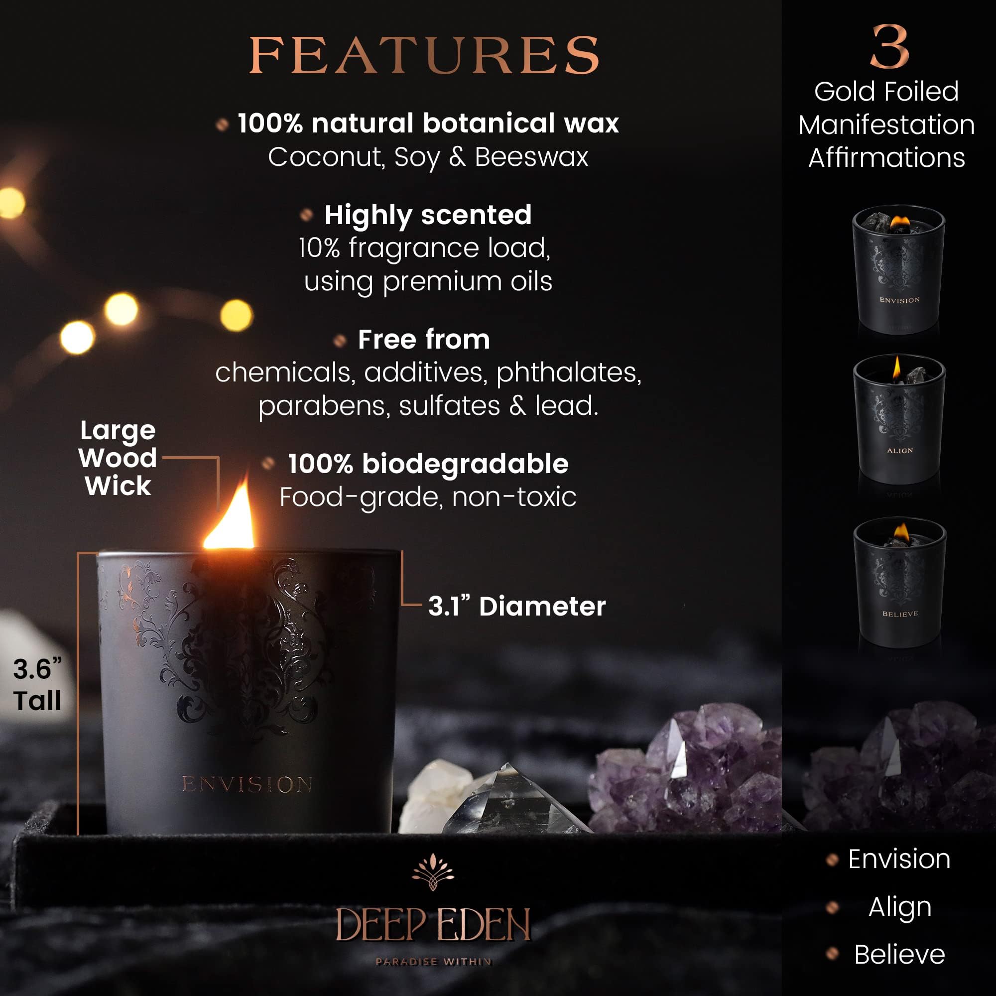 Woody floral citrus fragrance from Deep Eden for versatile use.
