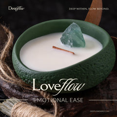 DEEP FLOW soft airy fragrance bottle adds a calming, uplifting scent