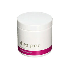 Deep Prep Complete Tissue Massage Cream tub demonstrates smooth glide for deep tissue work.