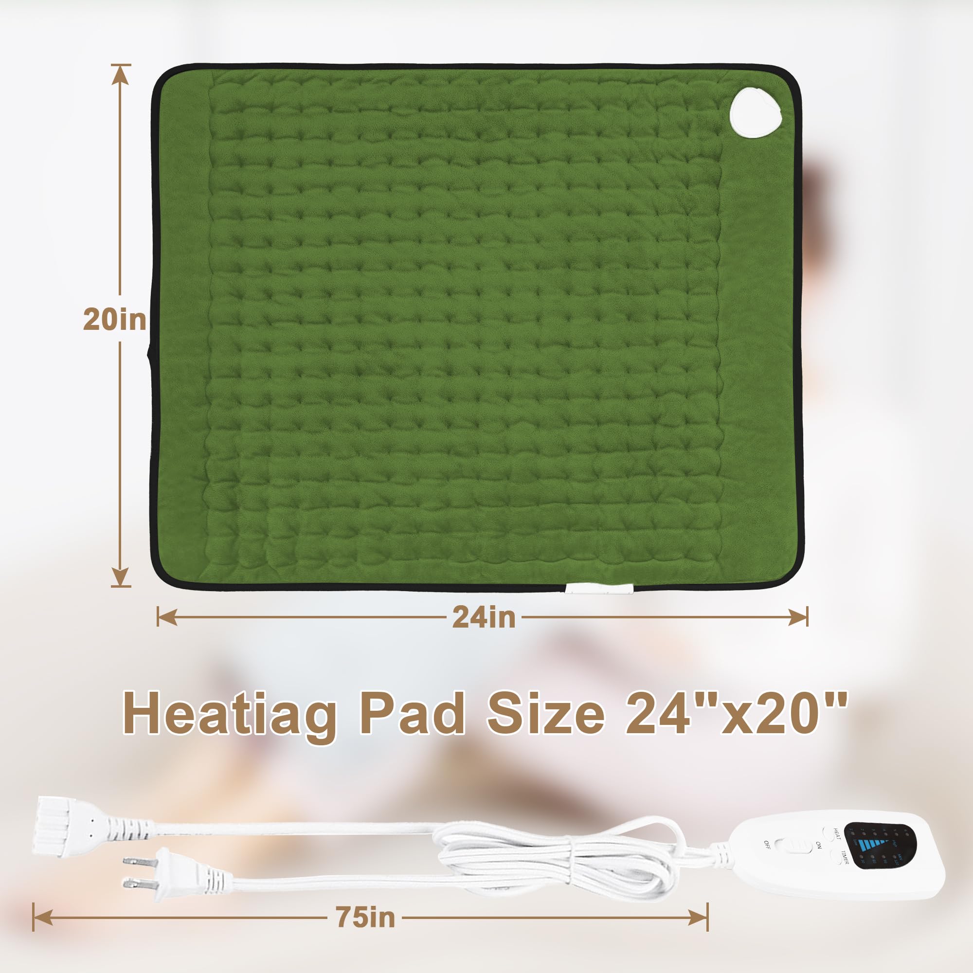 Deepsoon heating pad 20x40 legs and hips with versatile heat options