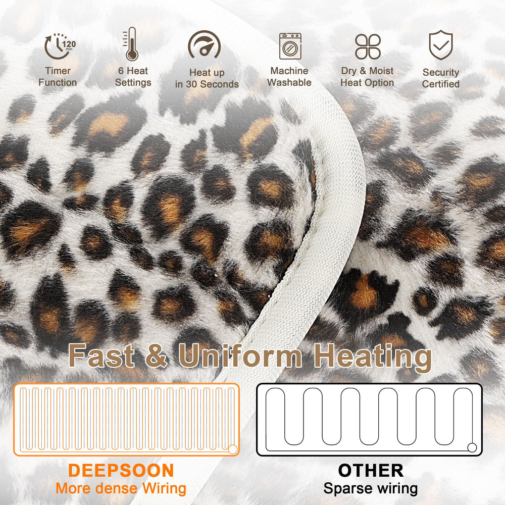 Deepsoon heating pad connected to a long 75 inch cord for easy lounging