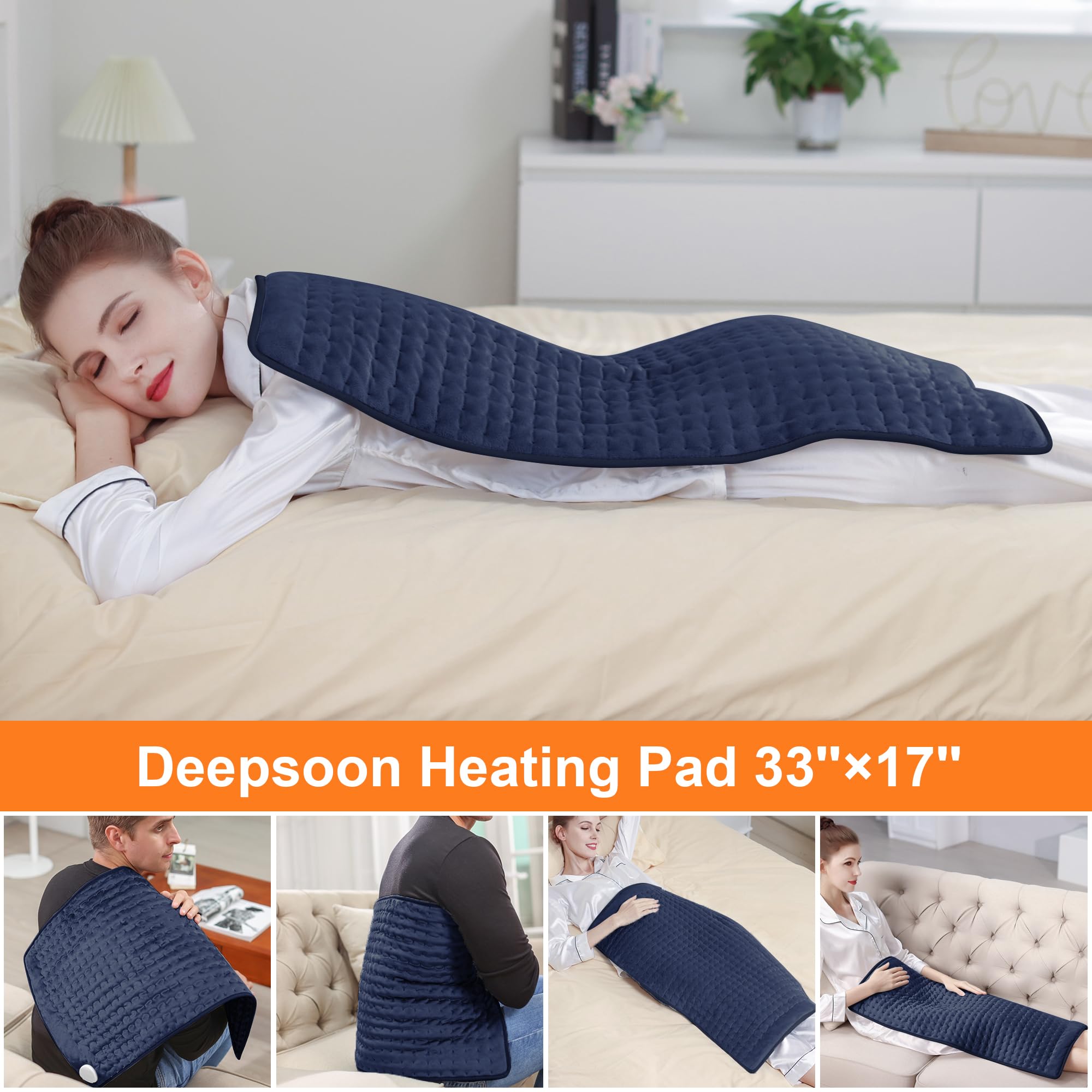 Deepsoon heating pad abdomen area providing targeted warmth for relaxation after activity.
