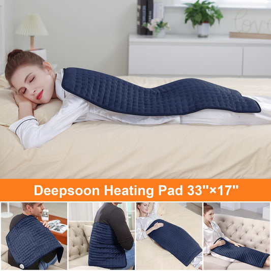 Deepsoon heating pad abdomen area providing targeted warmth for relaxation after activity.