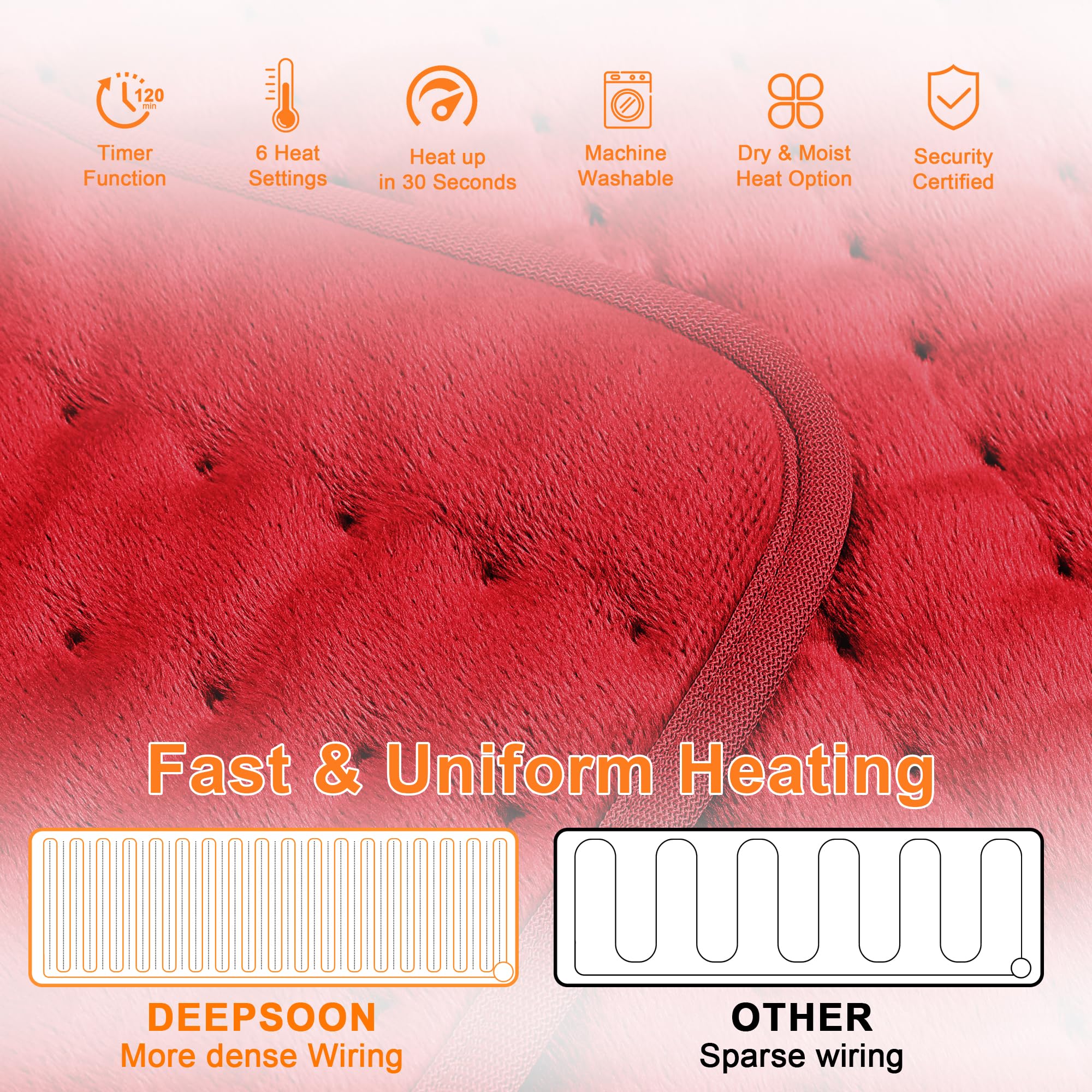 Deepsoon abdomen area heat pad for cozy warmth during rest.