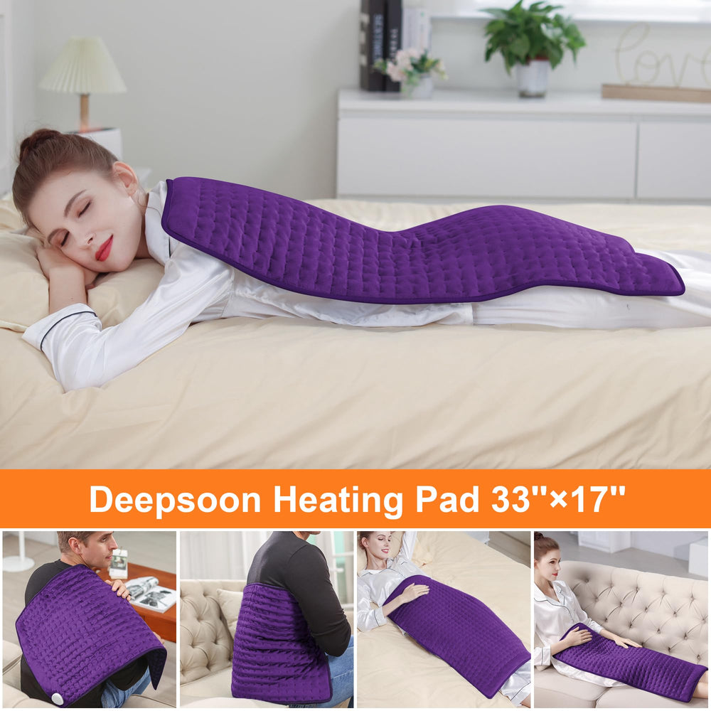 Deepsoon pad provides back, neck, and shoulder coverage for focused warmth.