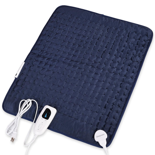 Deepsoon heating pad wrapped around the back, delivering soothing warmth for targeted relief