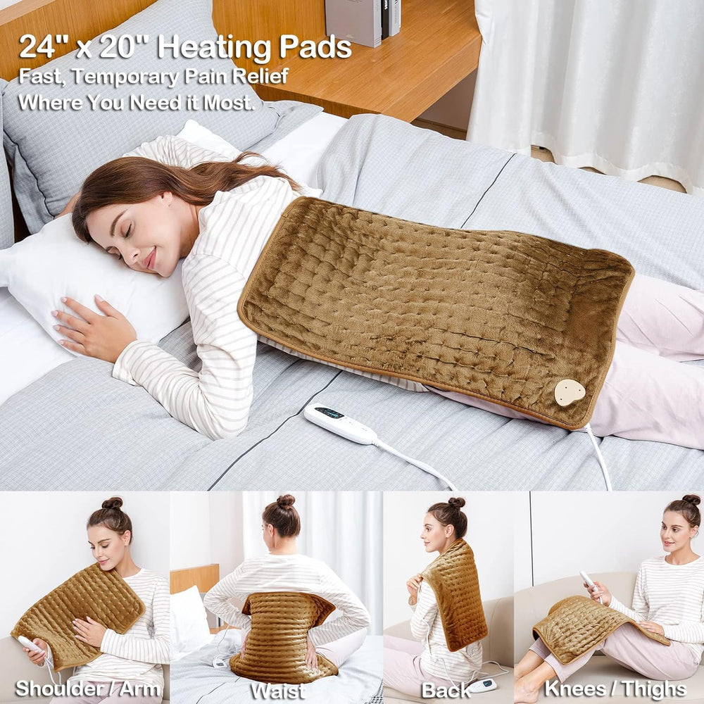 Deepsoon heating pad brown color with 75-inch cord.