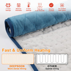 Deepsoon heating pad control panel showing six temperature settings