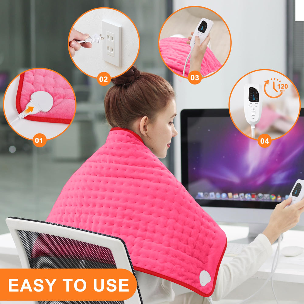 Deepsoon heating pad on couch for easy relaxation.