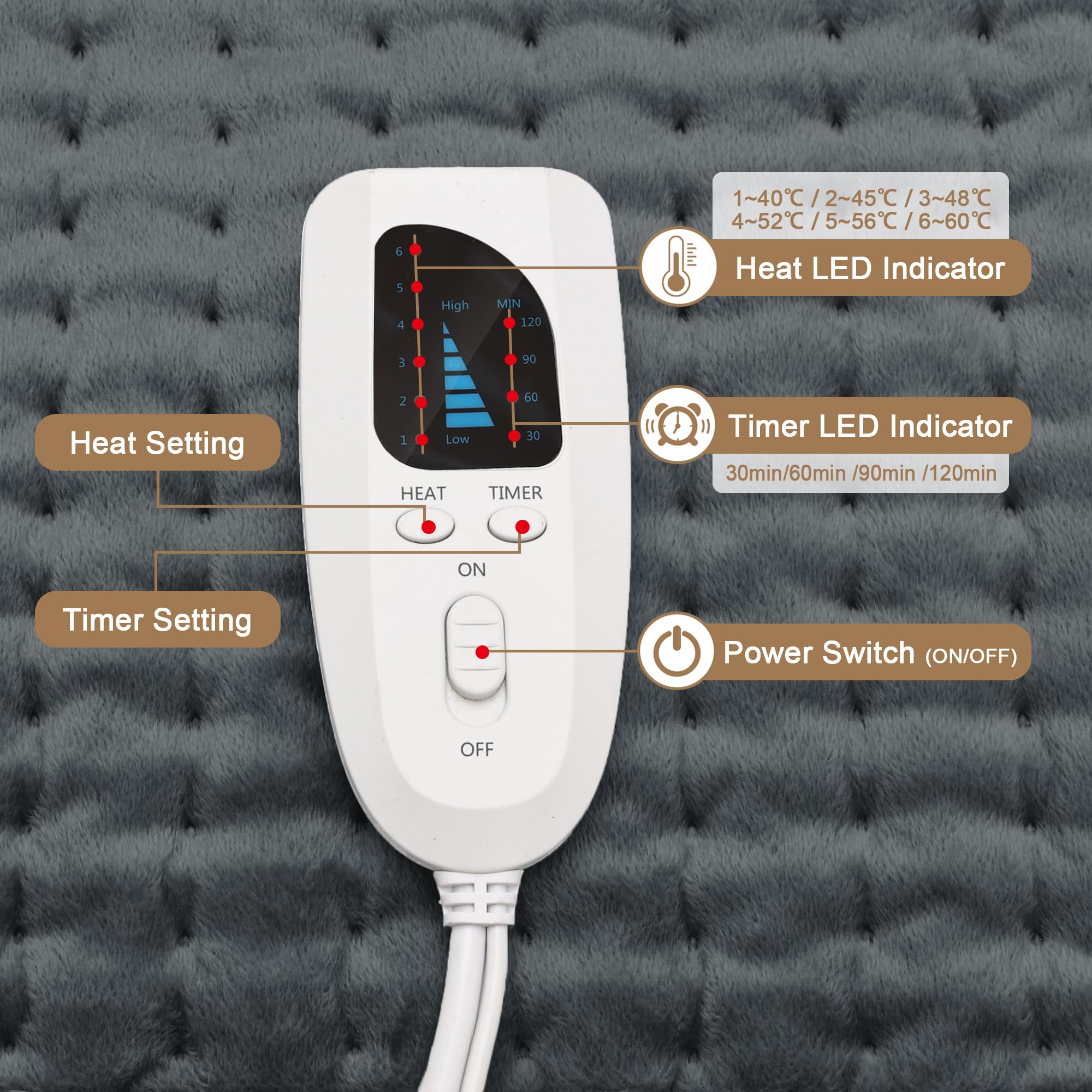 Deepsoon heating pad dry-moist heat options customize comfort.