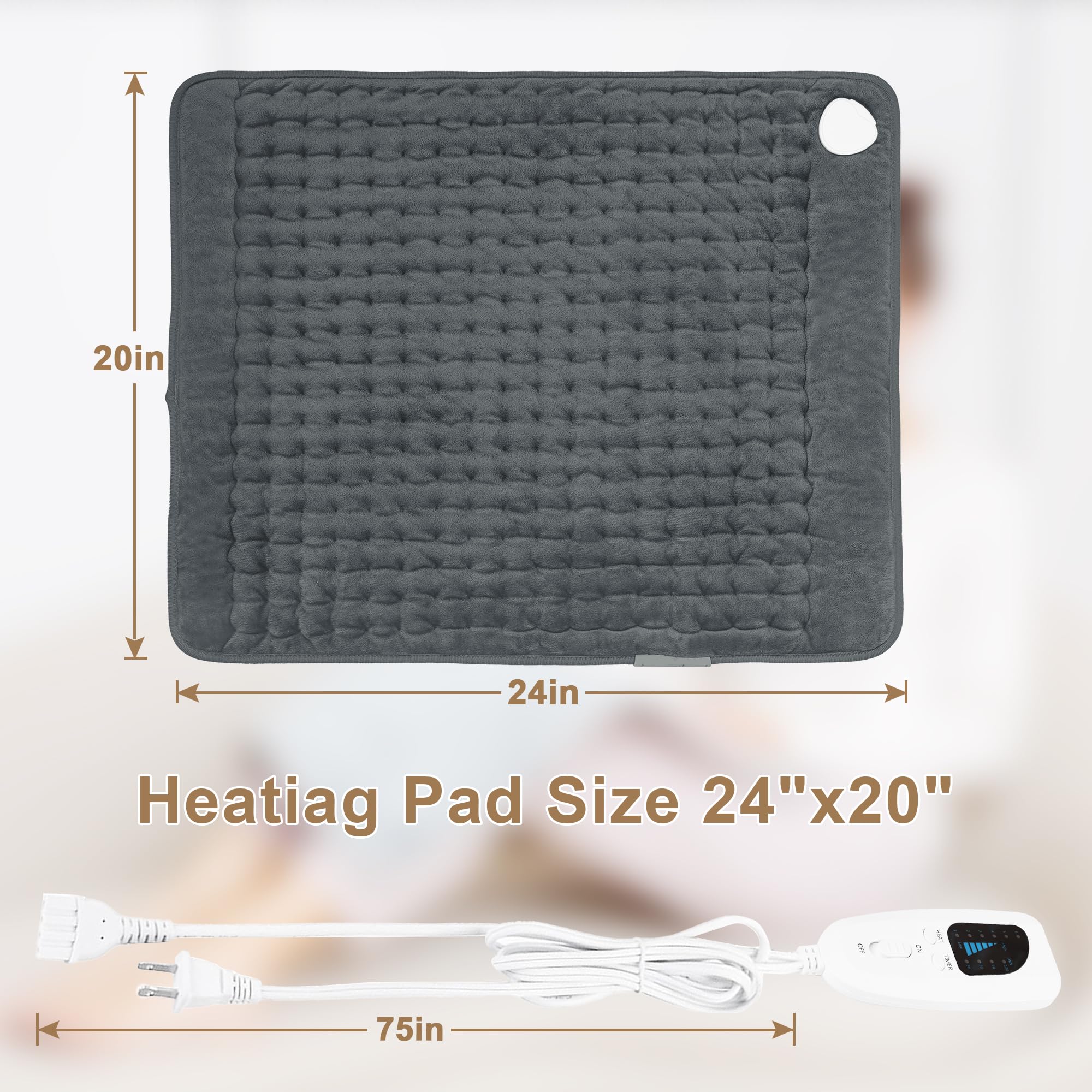 Deepsoon heating pad flannel-shell feels soft and skin-friendly.