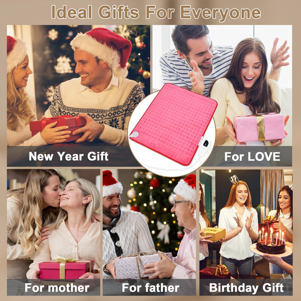 Deepsoon heating pad in fuchsia color, ideal as a gift.
