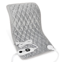 Deepsoon heating pad full gray view showing 24x12 inch coverage for back and shoulders.