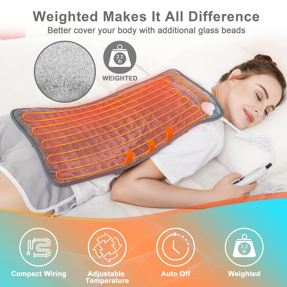 Deepsoon heating pad demonstrates dry and moist heat capabilities.