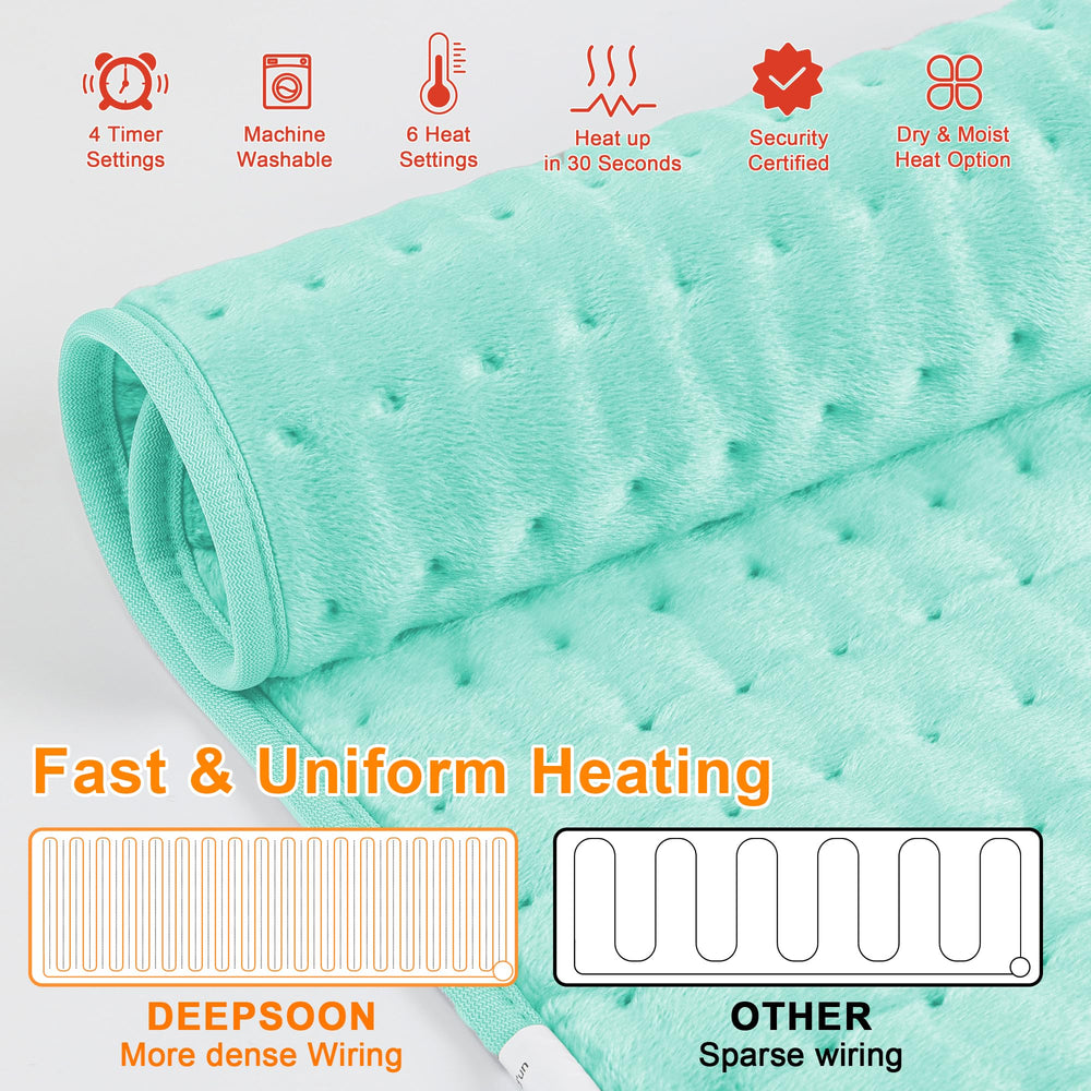 Deepsoon heating pad is machine washable for easy cleaning after use.