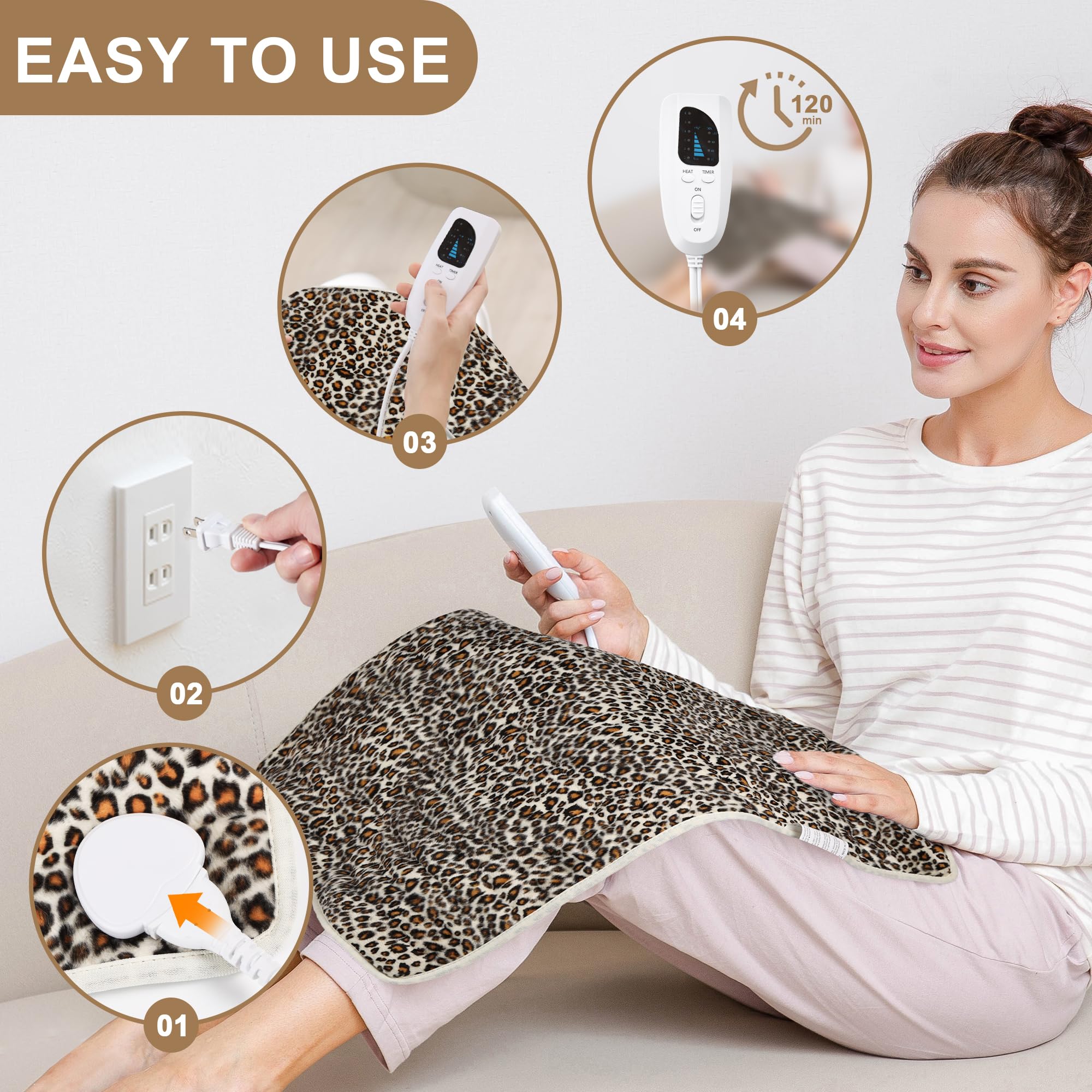 Deepsoon heating pad available in multiple sizes for shoulders, back and abdomen