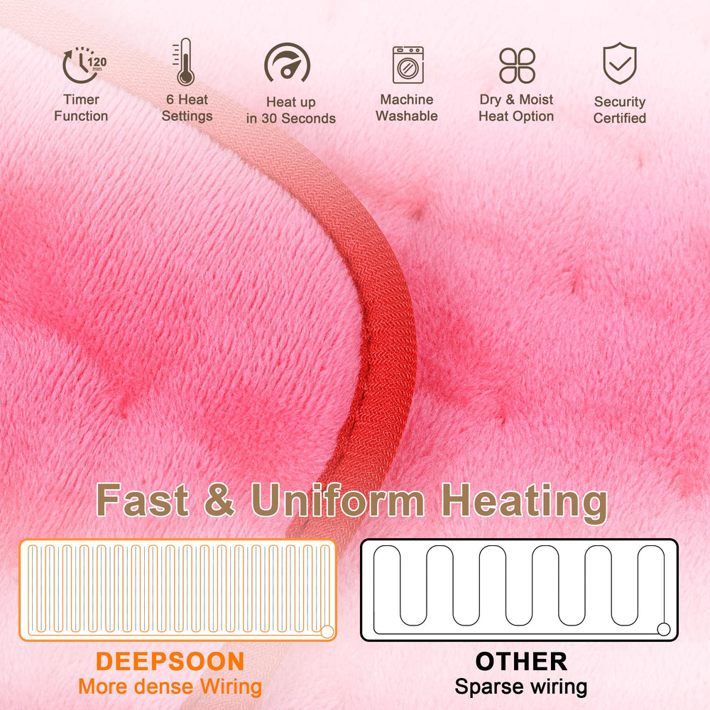 Deepsoon heating pad with multiple sizes for customizable fit.
