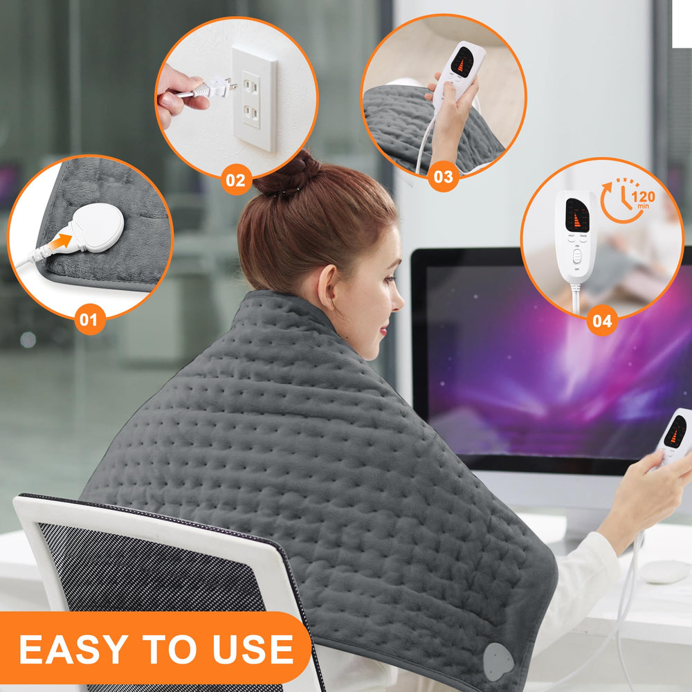 Deepsoon heating pad neck focus delivers soothing warmth on neck and shoulders