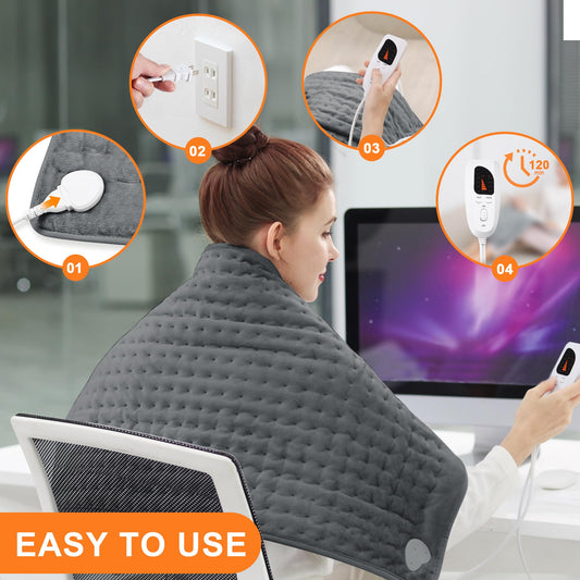 Deepsoon heating pad neck focus delivers soothing warmth on neck and shoulders