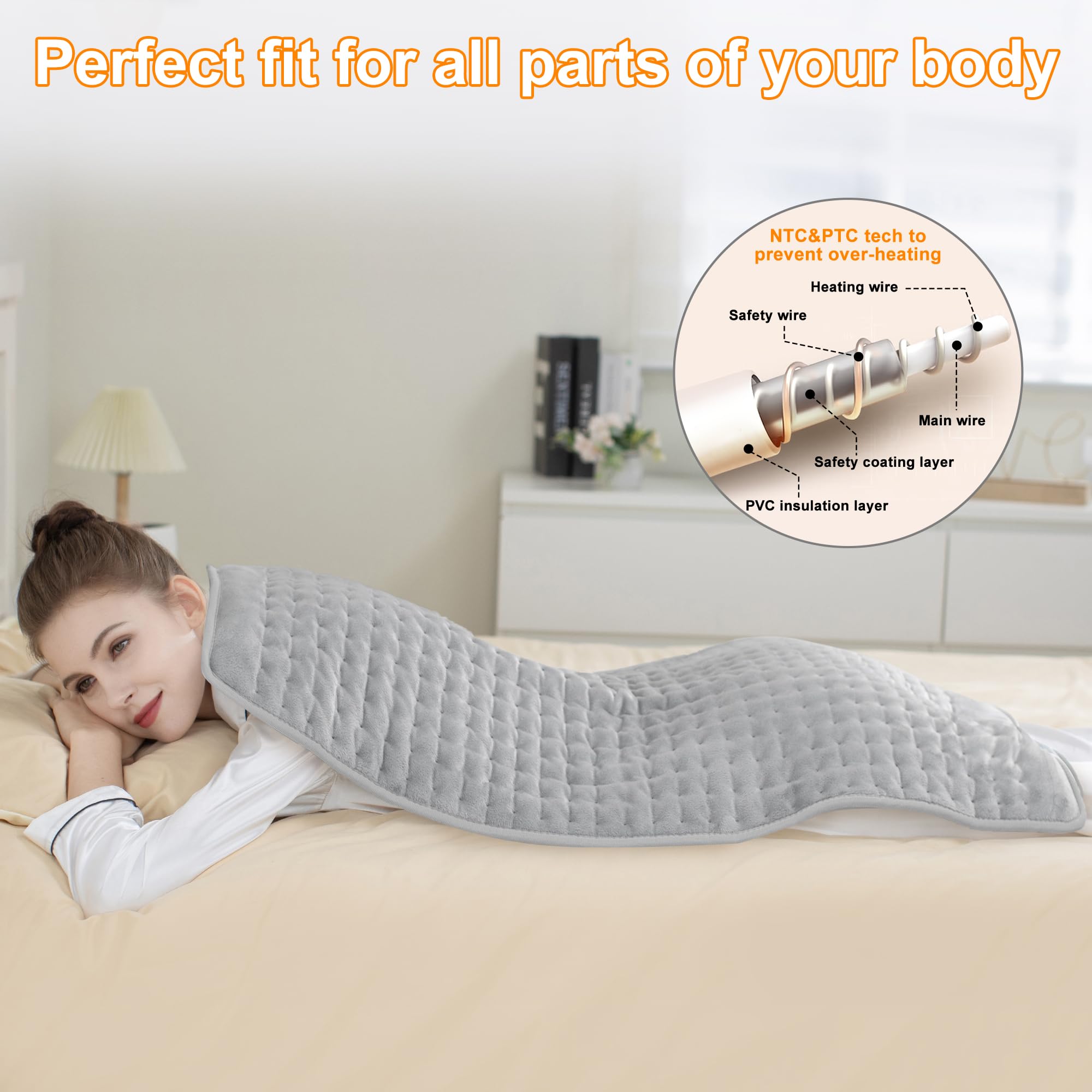 Deepsoon heating pad neck area provides soothing warmth for stiffness