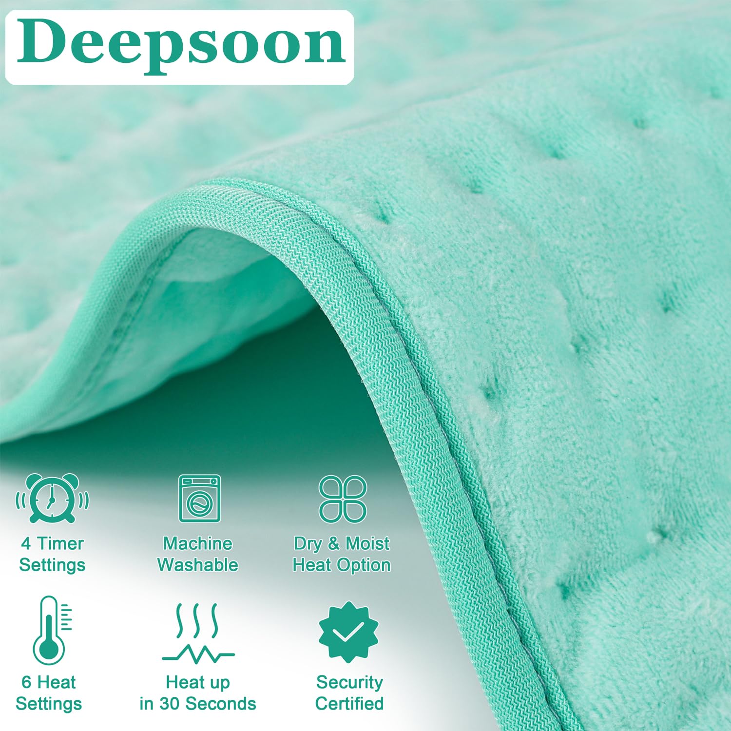 Deepsoon pad heats quickly for fast warmth when you need it.
