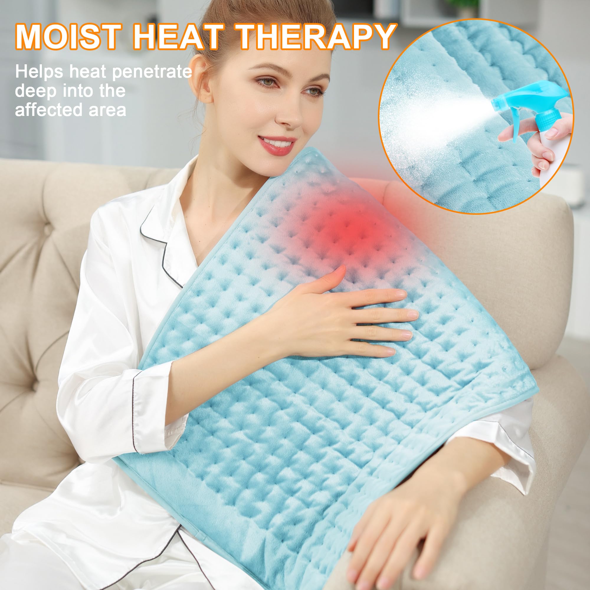 Deepsoon heating pad shoulder area helps relieve stiffness during work.