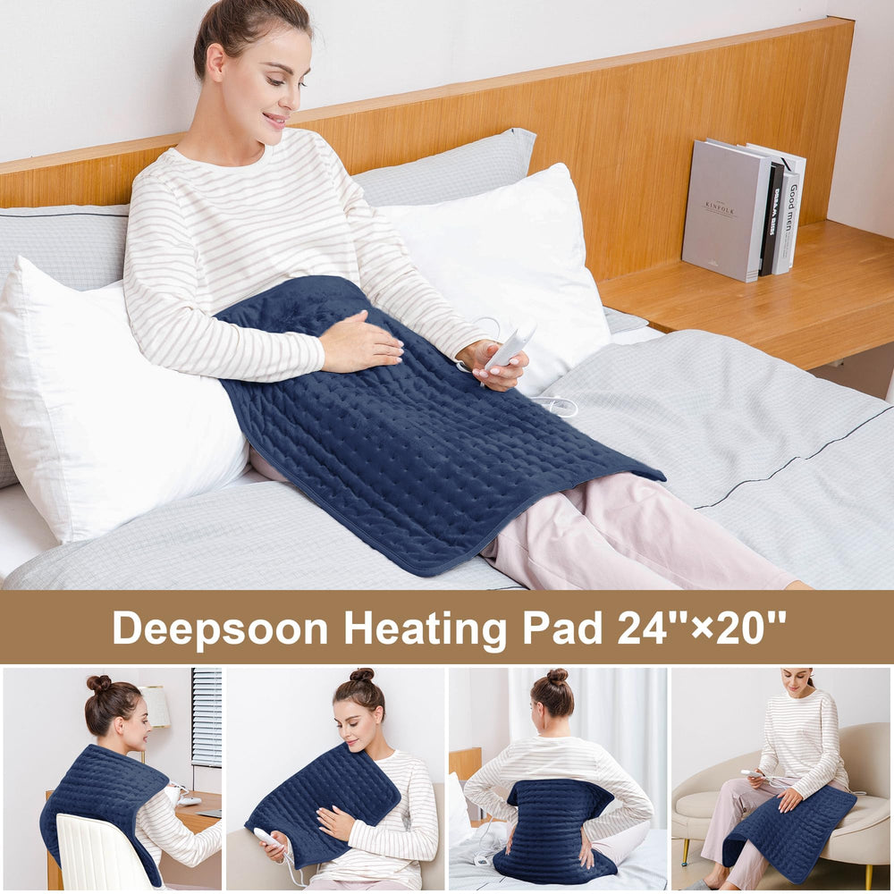 Deepsoon heating pad across the shoulders for cozy, wide-area warmth