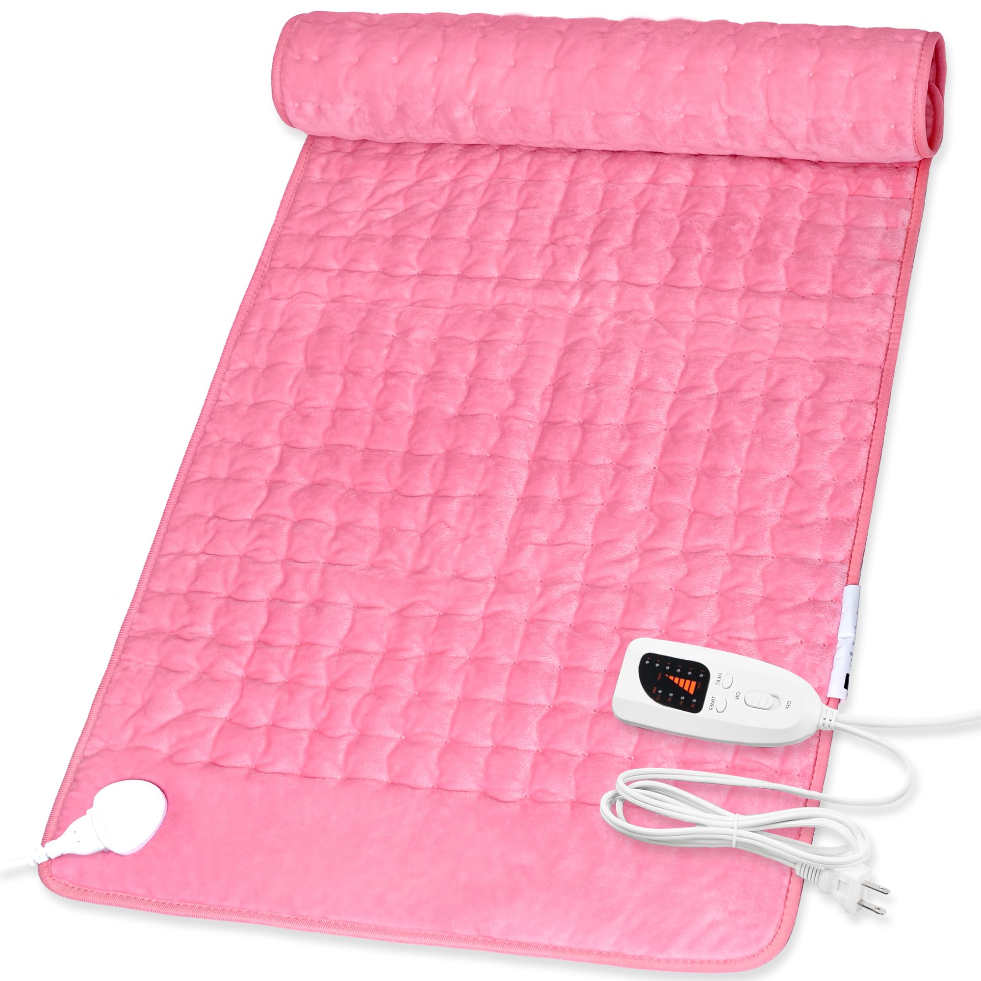 Deepsoon heating pad on a sofa setup providing easy, relaxing warmth for the body.