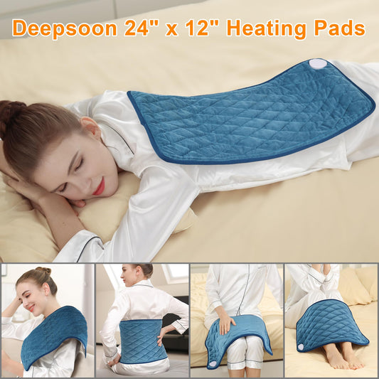Deepsoon heating pad soft flannel cover for gentle skin contact