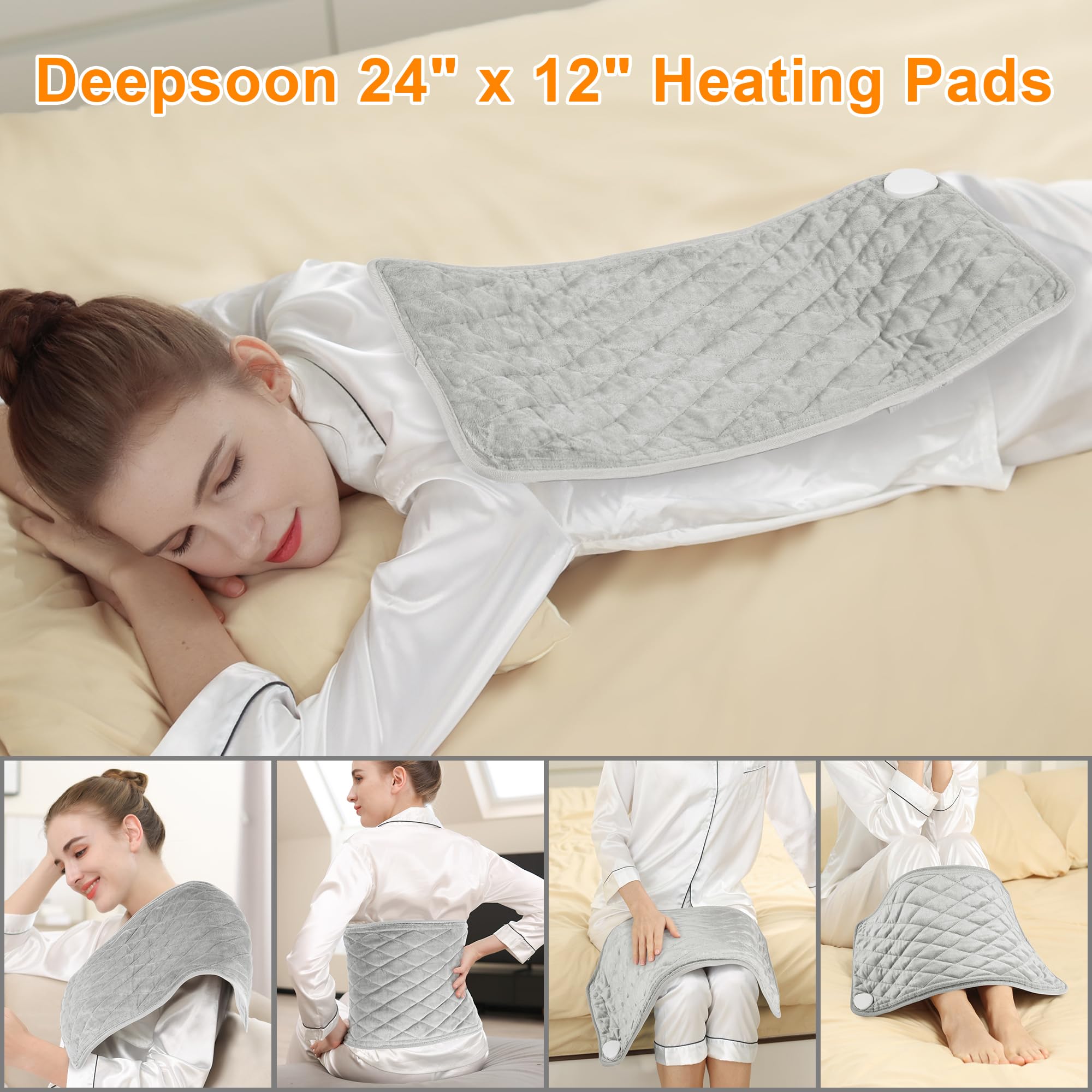 Deepsoon heating pad close-up of soft flannel fabric for skin-friendly warmth.
