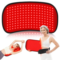 Deerbaba red-light therapy body pad on back for targeted comfort and relief.