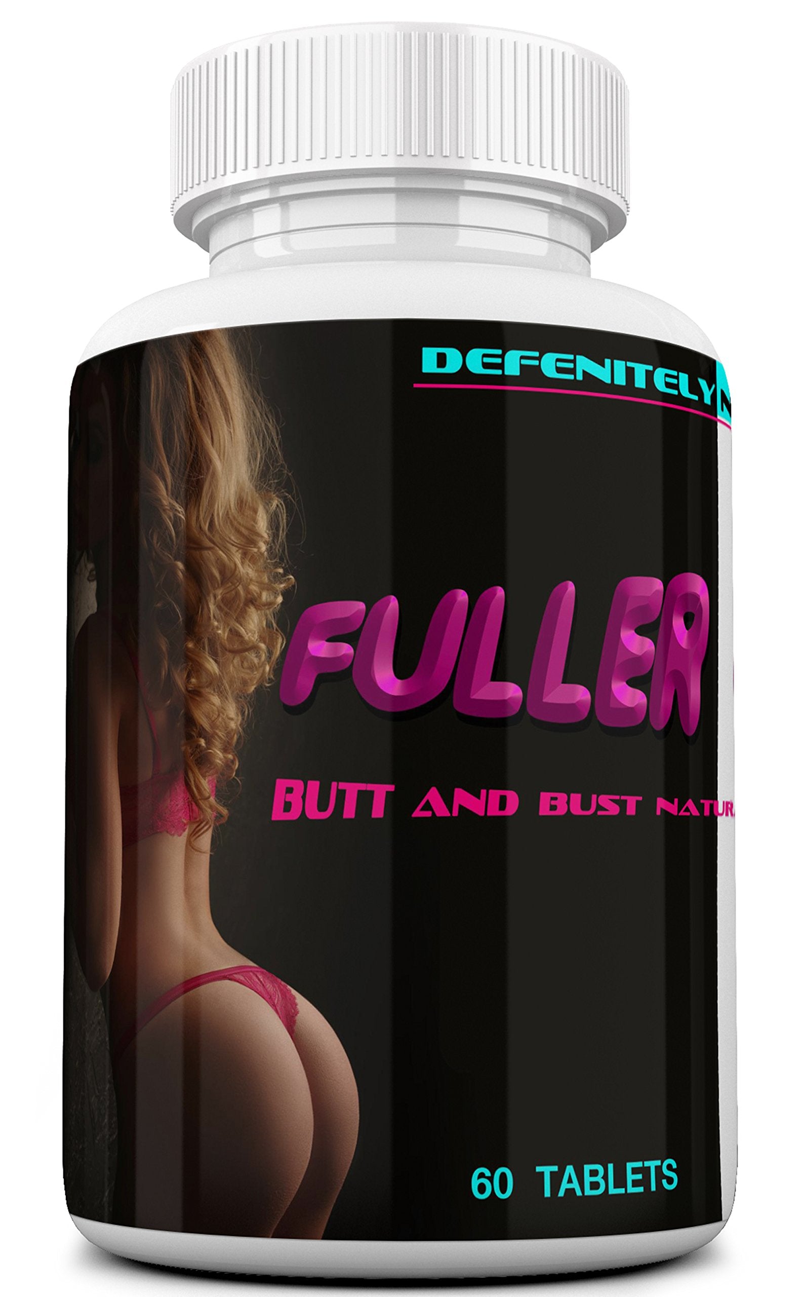 DEFENITELYNATURALS Fuller Curves bottle image showing convenient daily supplement for body shaping support