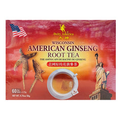 Deity America Wisconsin American Ginseng Tea bags in a box, ideal for daily energy and focus.