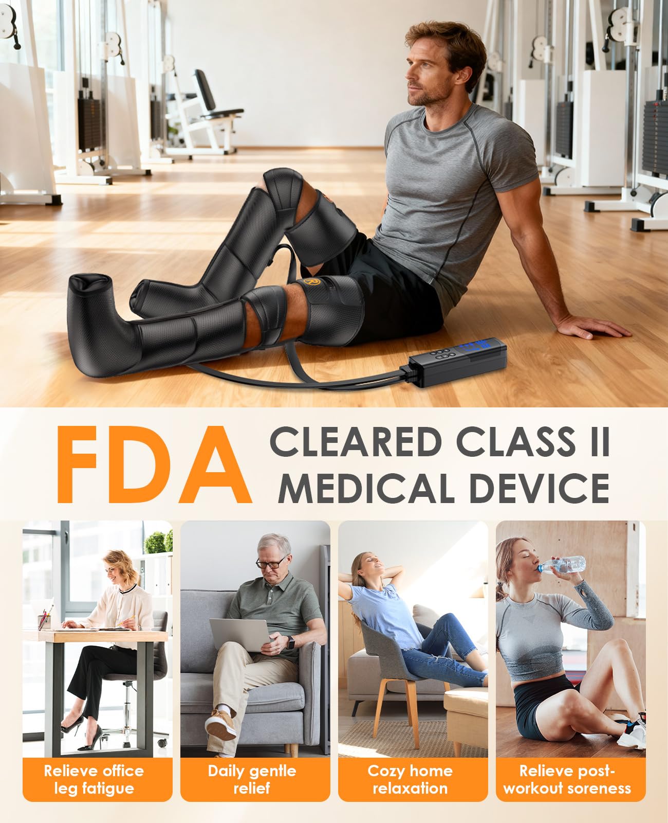 DEJUNPIOOL Leg Massager remote control demonstrates easy session customization.