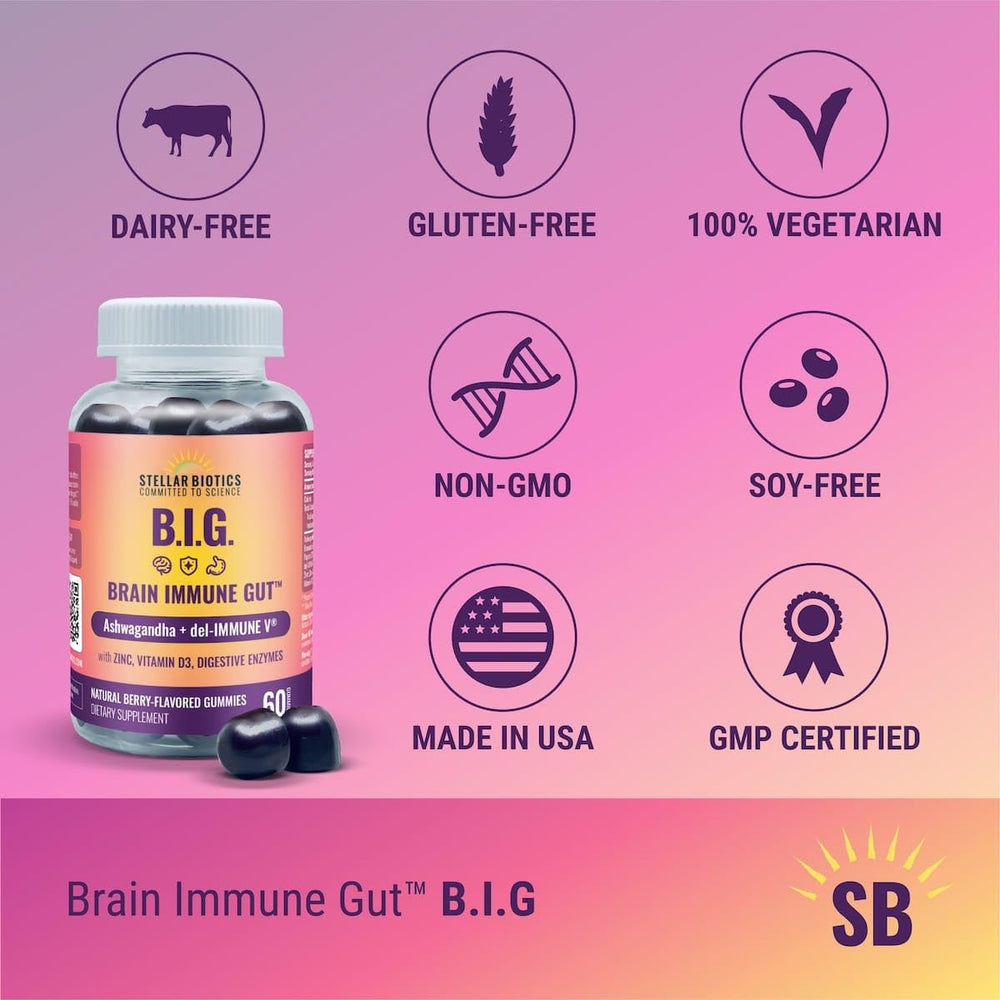 Del-Immune V label close-up highlights Ashwagandha and key nutrients for overall wellness.