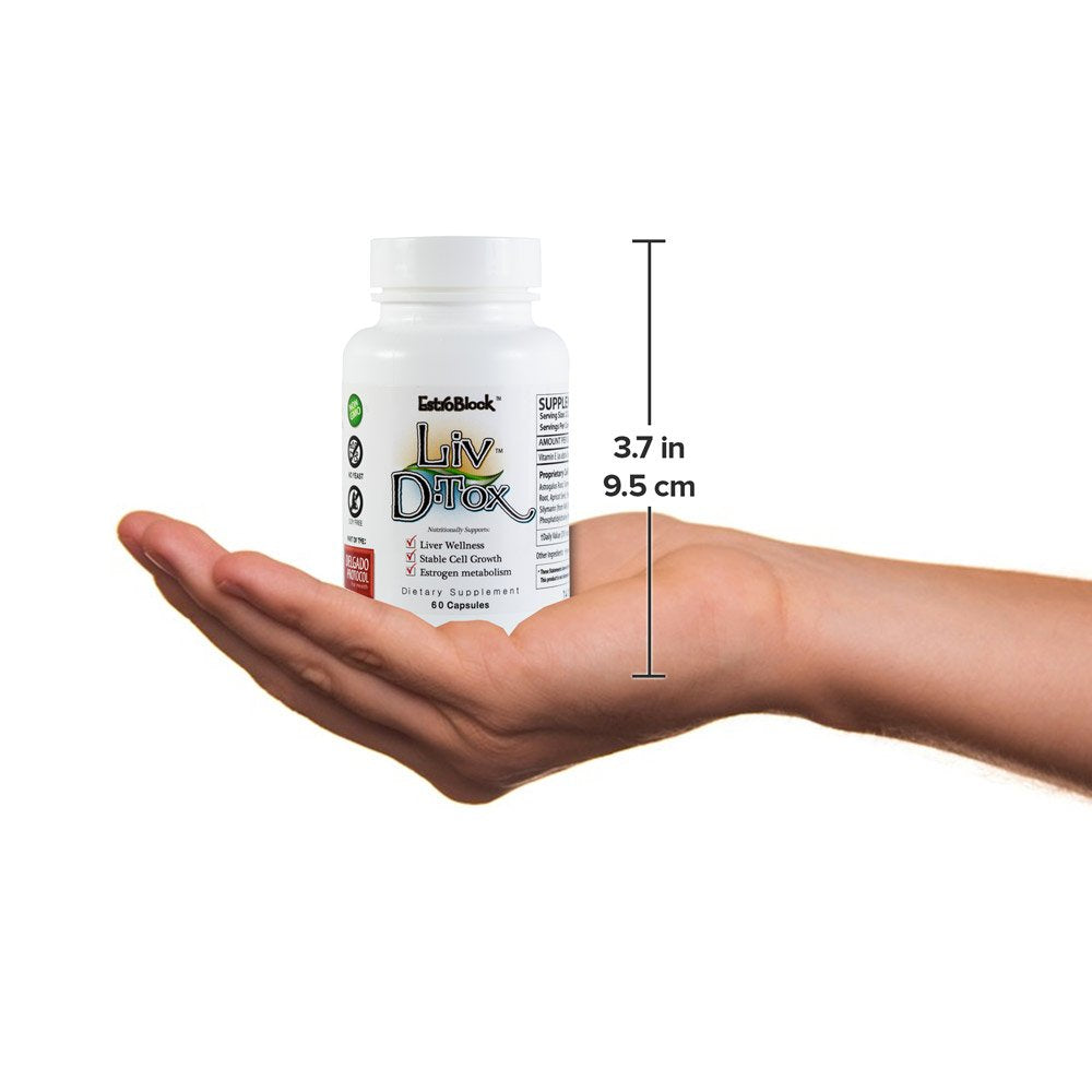 Liv D-Tox ingredient pack featuring turmeric, milk thistle, astragalus, wasabi root