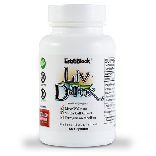 Liv D-Tox packaging side highlighting plant-based detox formula