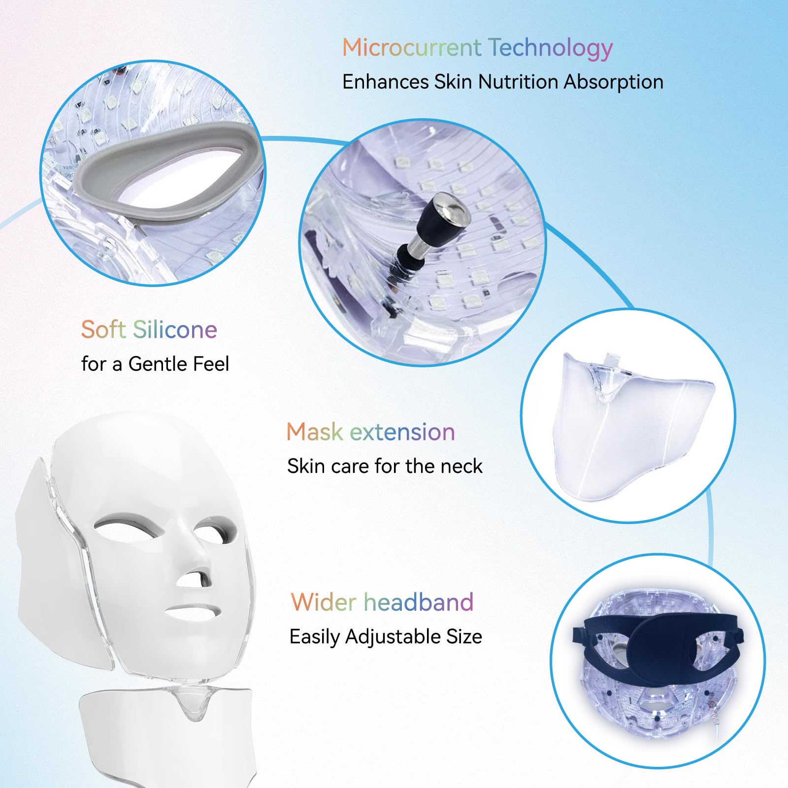 Deloo Seven-Colors light mask in softly lit room for ambient home use.