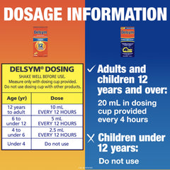 Delsym Nighttime cough label details and active ingredients