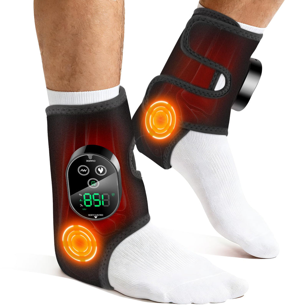 DeMoce 2-pack cordless foot ankle heating pads front view for home comfort.