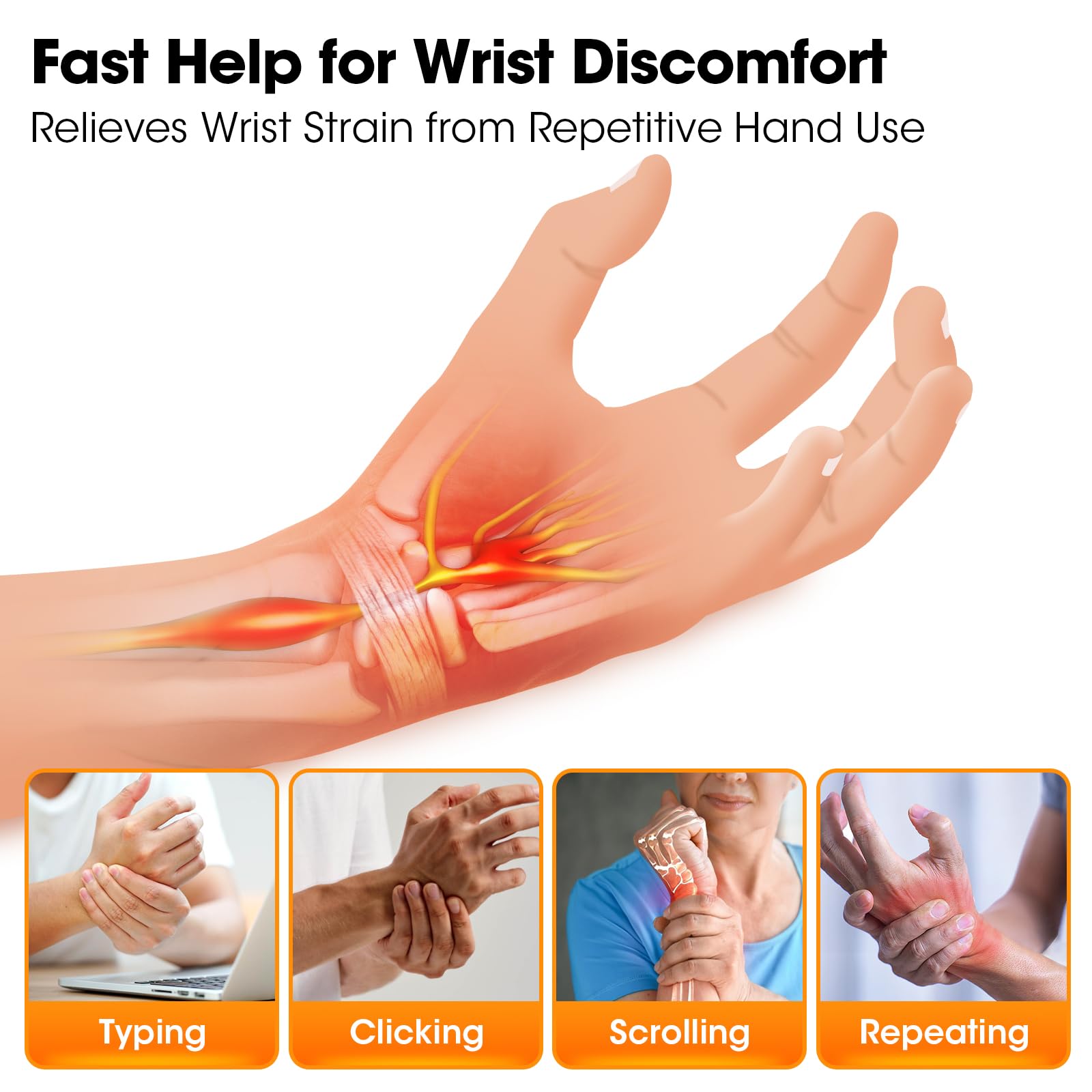 DeMoce adjustable strap thumb loop secures wrap during work.