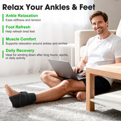DeMoce ankle massager offers vibration modes for customizable relief sessions.