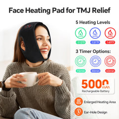 DeMoce cordless TMJ heating pad charging with rechargeable battery for wire-free convenience