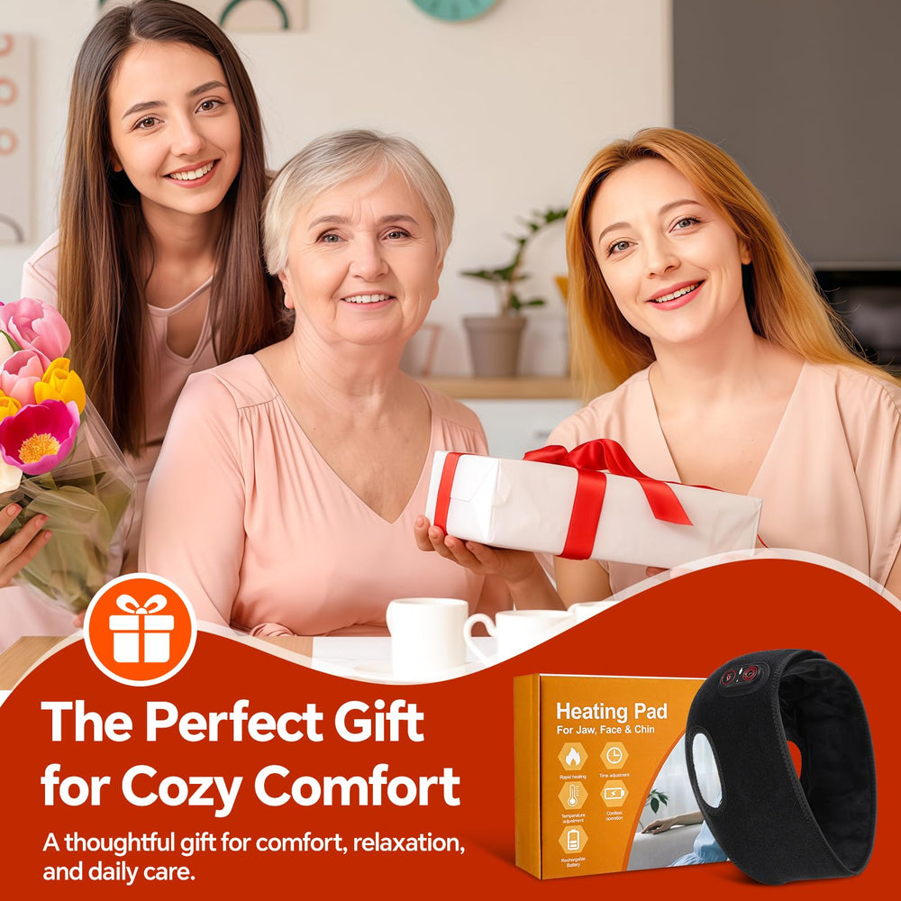 DeMoce cordless TMJ heating pad timer options help fit routines