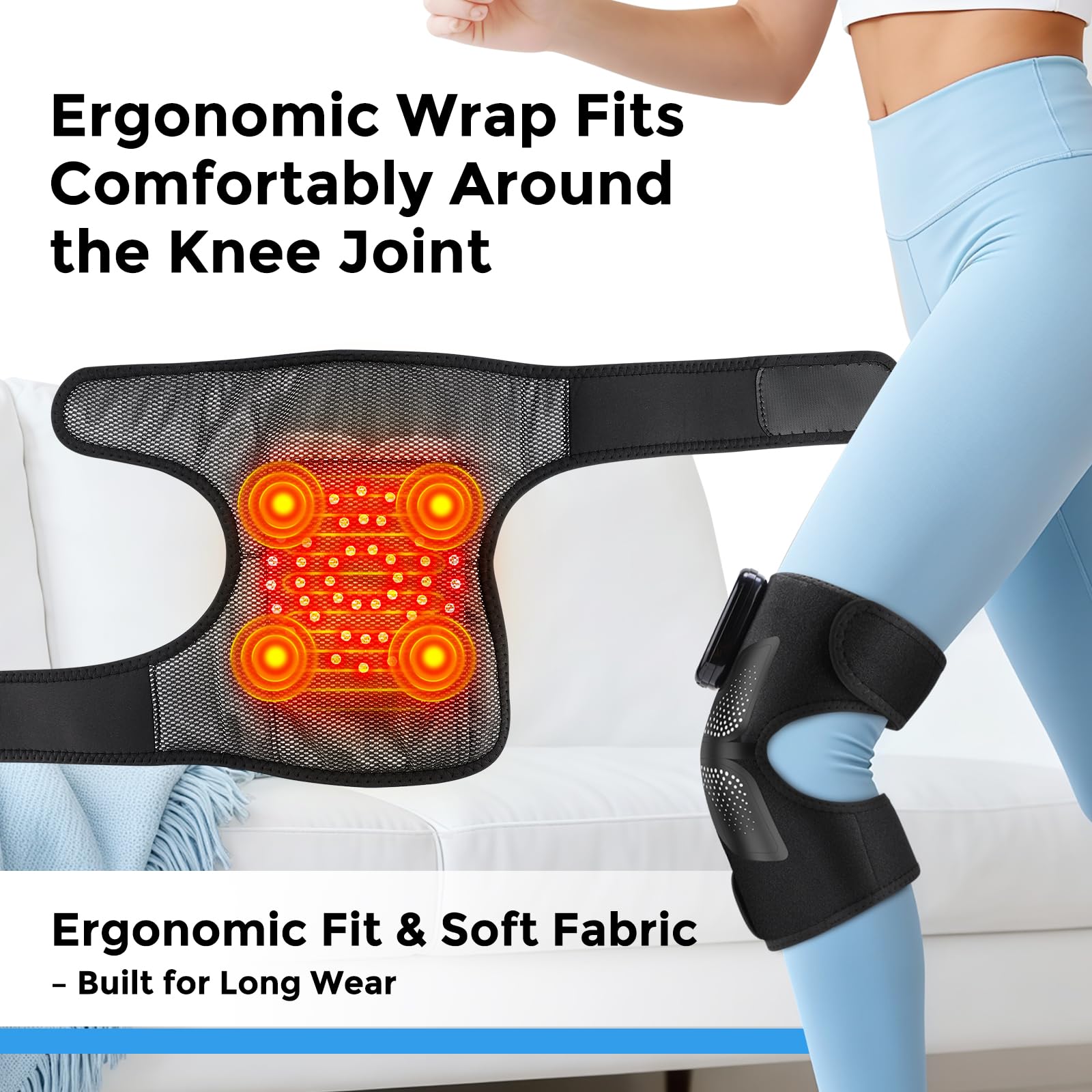 DeMoce five heat levels offer mild to deep warmth for joints.